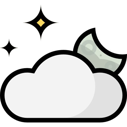 noche nublada All-inclusive Lineal color icono