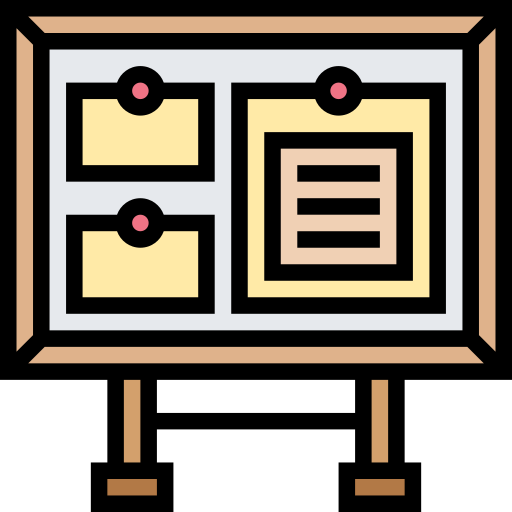 Cork board Meticulous Lineal Color icon