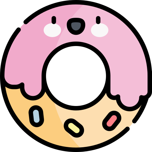 Пончик Kawaii Lineal color иконка