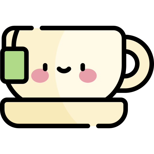 tasse à thé Kawaii Lineal color Icône