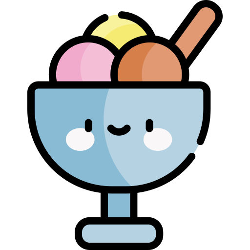 Мороженое Kawaii Lineal color иконка