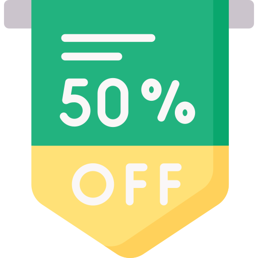 50 prozent Special Flat icon
