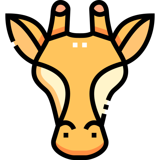 giraffa Detailed Straight Lineal color icona