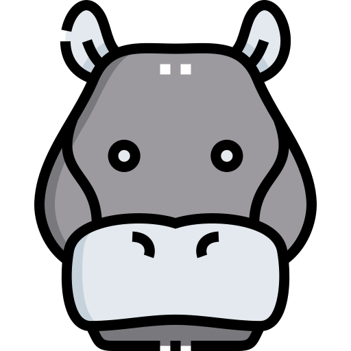 nijlpaard Detailed Straight Lineal color icoon