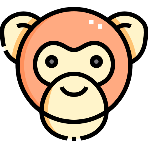 scimpanzé Detailed Straight Lineal color icona