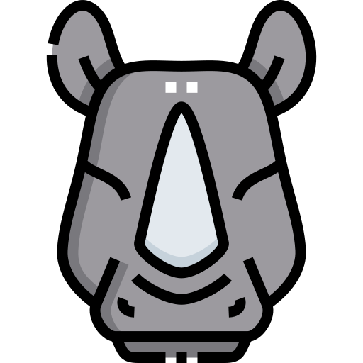 Носорог Detailed Straight Lineal color иконка
