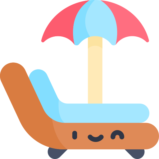 chaise de plage Kawaii Flat Icône