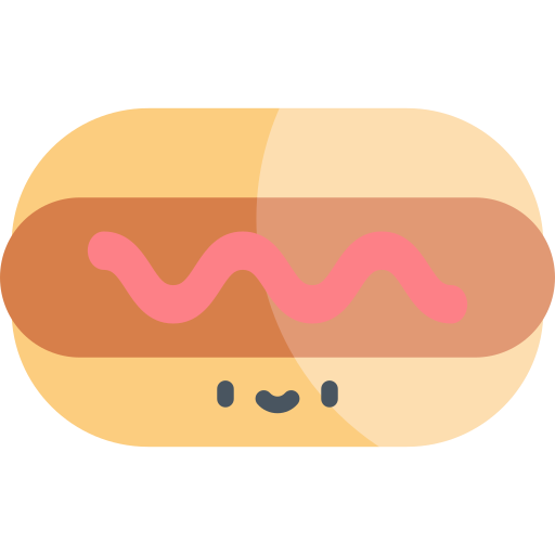 hotdog Kawaii Flat ikona