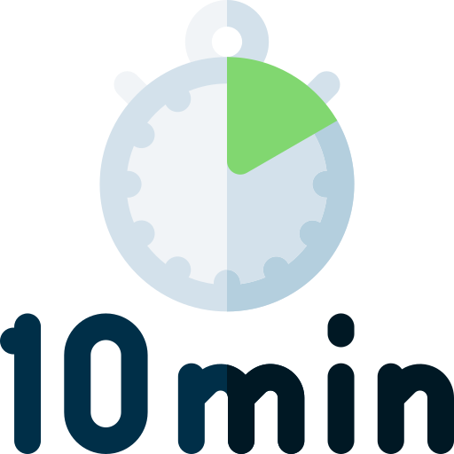 10 minutos Basic Rounded Flat icono