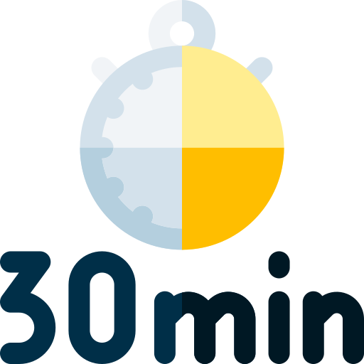 30 minutos Basic Rounded Flat icono