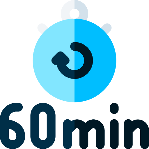 60 minutos Basic Rounded Flat icono