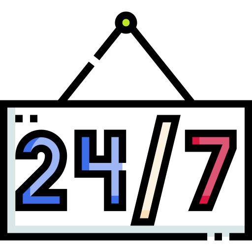 24時間365日 Detailed Straight Lineal color icon