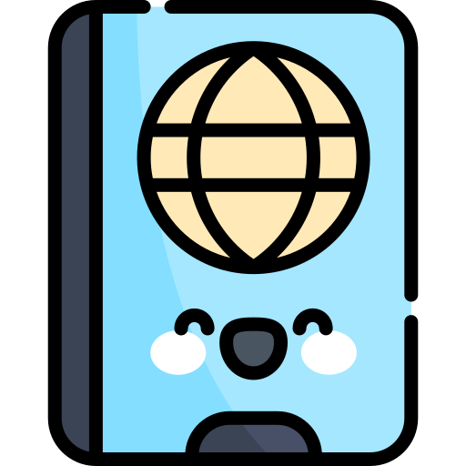 Заграничный пасспорт Kawaii Lineal color иконка