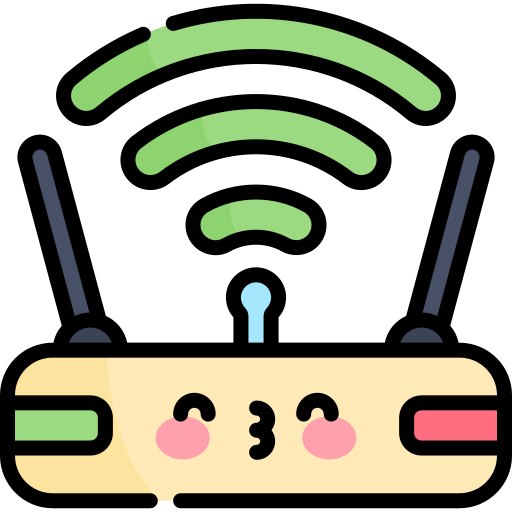 wi-fi Kawaii Lineal color ikona