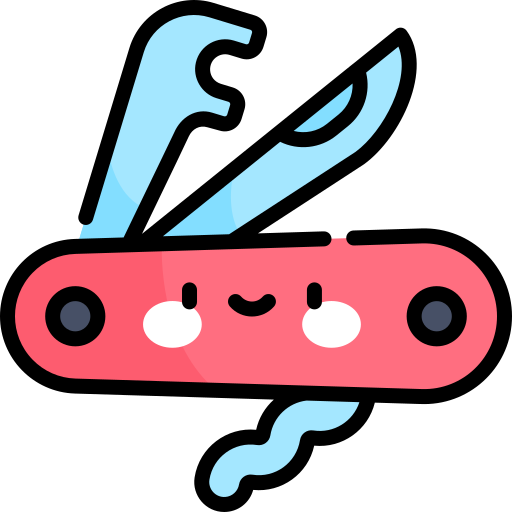cuchillo suizo Kawaii Lineal color icono