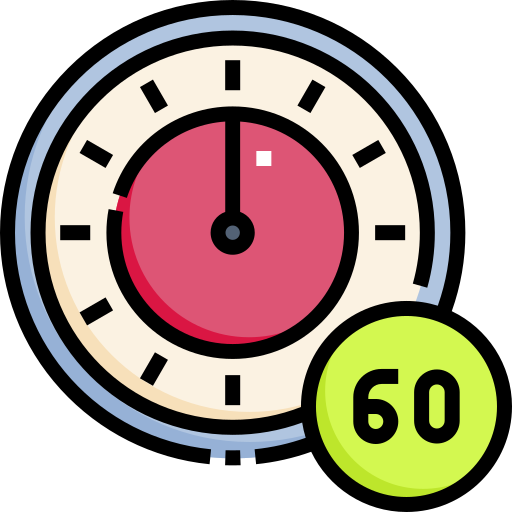 60 minutes Detailed Straight Lineal color icon