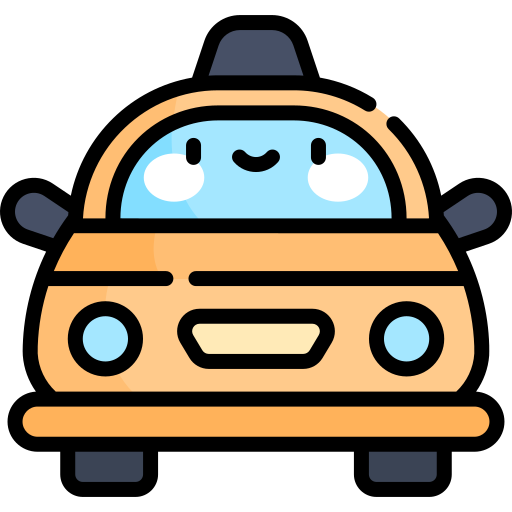 taxi Kawaii Lineal color icono