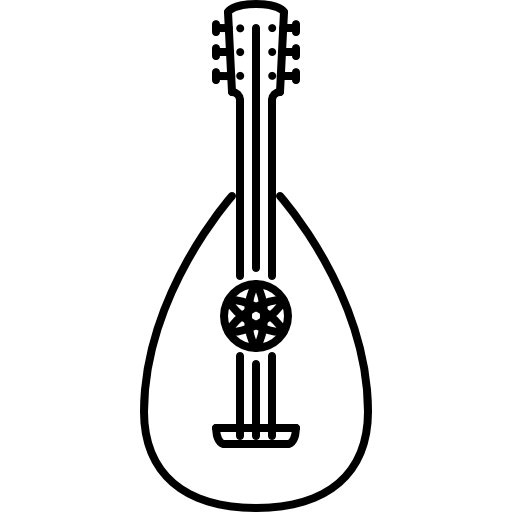 Mandolin Coloring Lineal icon