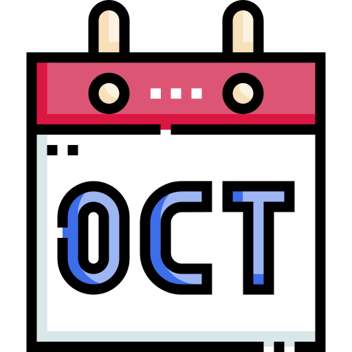 10月 Detailed Straight Lineal color icon