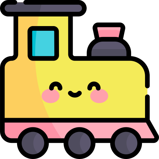 tren Kawaii Lineal color icono