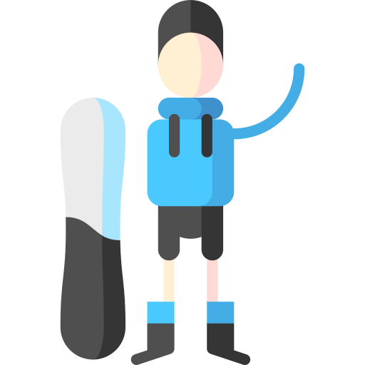 snowboard Puppet Characters Flat ikona