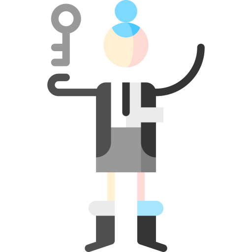 recepcionista Puppet Characters Flat icono