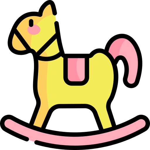 cavalo de pau Kawaii Lineal color Ícone