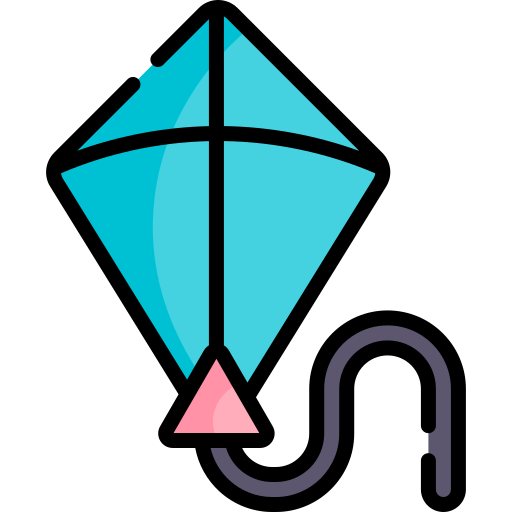 cerf-volant Kawaii Lineal color Icône