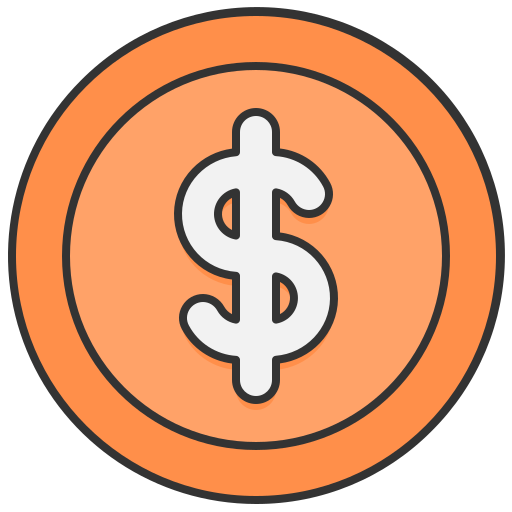 moneda Generic Outline Color icono