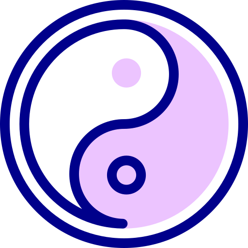 yin yang Detailed Mixed Lineal color ikona