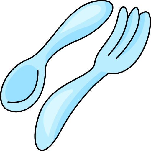 Spoon and fork Generic Thin Outline Color icon
