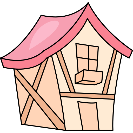 Wooden house Generic Thin Outline Color icon