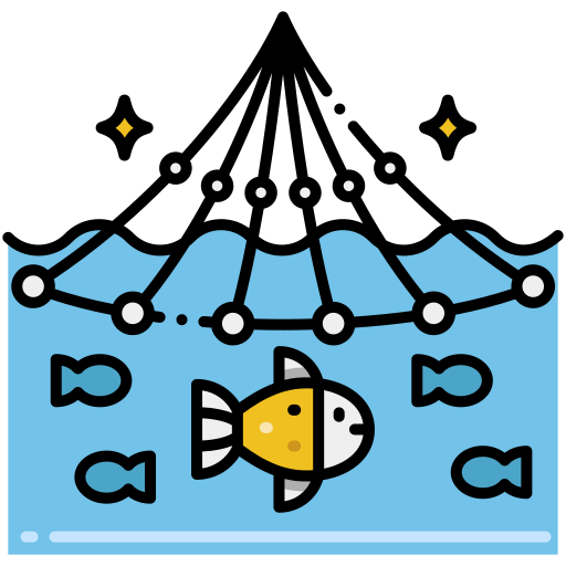 red de pesca Flaticons Lineal Color icono