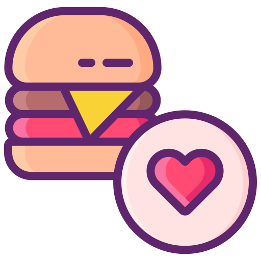 ハンバーガー Flaticons Lineal Color icon