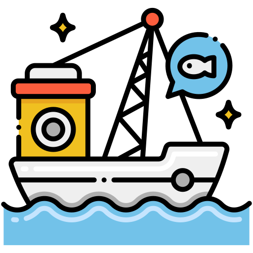 vissersboot Flaticons Lineal Color icoon
