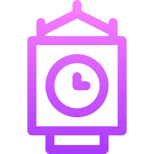 reloj de la torre Basic Gradient Lineal color icono