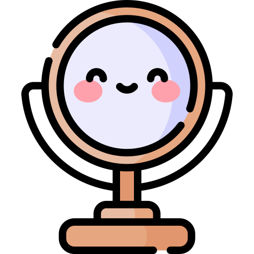거울 Kawaii Lineal color icon
