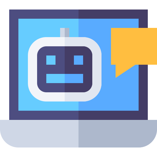 chatbot Basic Straight Flat Icône