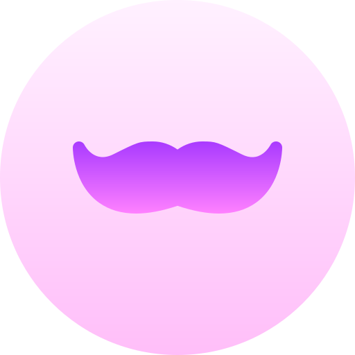 Beard Basic Gradient Circular icon