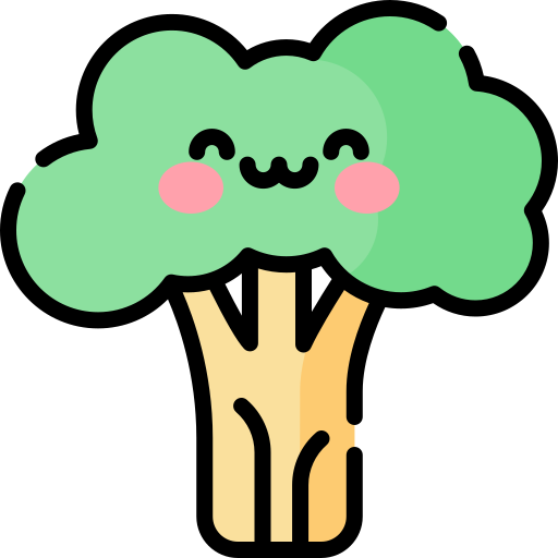 brócoli Kawaii Lineal color icono