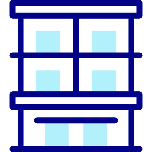 아파트 Detailed Mixed Lineal color icon