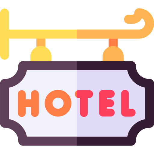 hotel Basic Rounded Flat icono