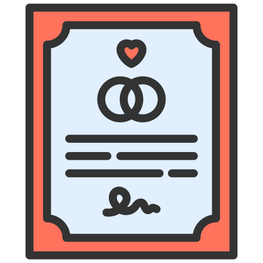 Marriage certificate Generic Outline Color icon