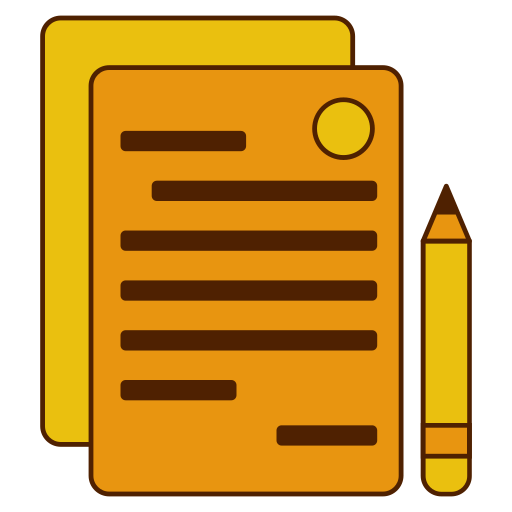 書類 Generic Thin Outline Color icon