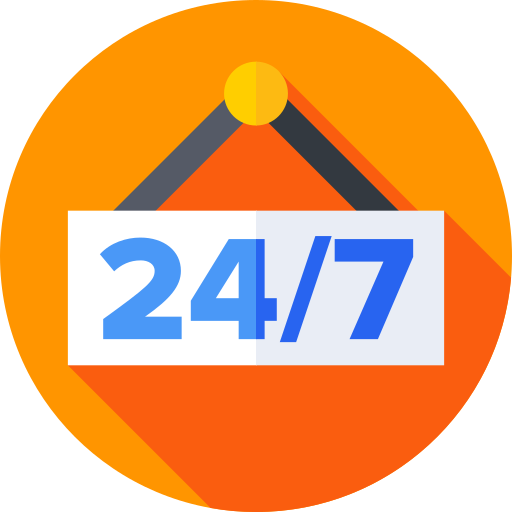 24-7 Flat Circular Flat icon