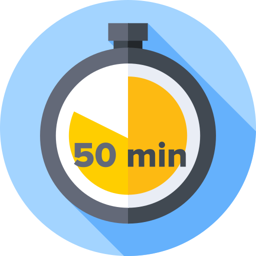 50 minuten Flat Circular Flat icon