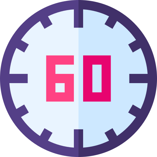 60 minuten Basic Straight Flat icon