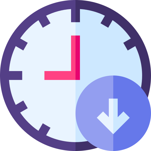 tiempo de inactividad Basic Straight Flat icono