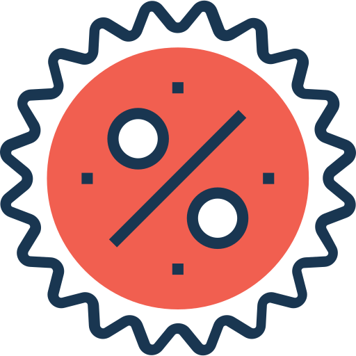 Percentage Prosymbols Lineal Color icon
