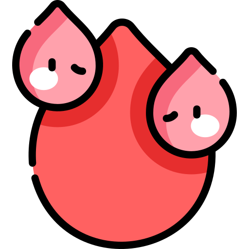 gota de sangre Kawaii Lineal color icono